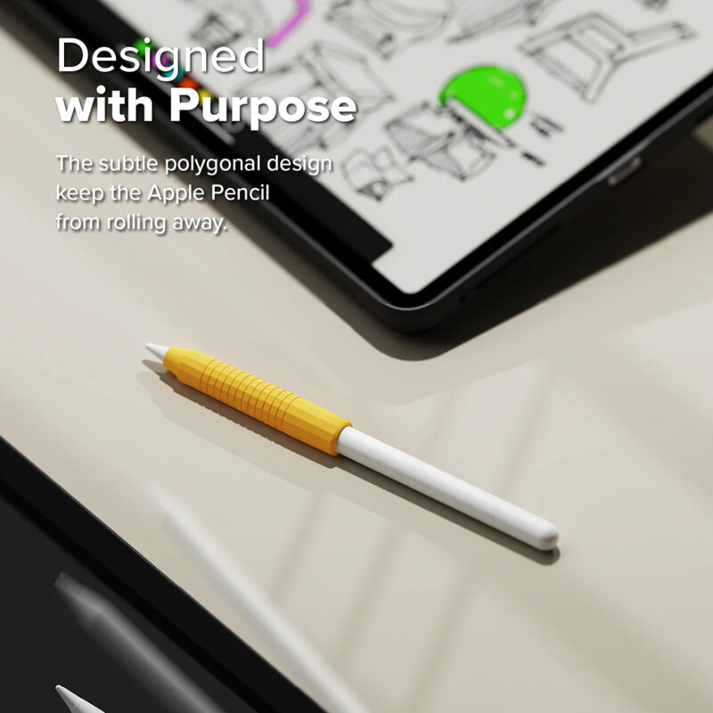 Suport Apple Pencil telefon, tableta autoadeziv Ringke, galben