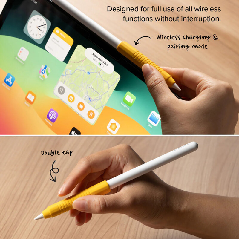 Suport Apple Pencil telefon, tableta autoadeziv Ringke, galben