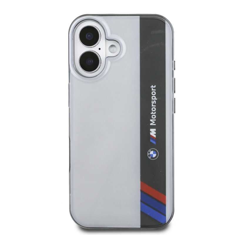 Husa BMW iPhone 16 Plus Hardcase Motorsport IML Vertical Stripe, gri, BMHCP16M23HTFEG
