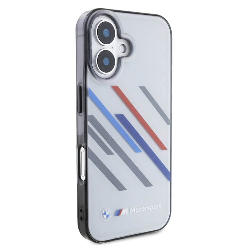 Husa BMW iPhone 16 Plus Hardcase Motorsport IML Random Stripes, gri, BMHCP16M23HTRAG