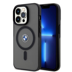 Husa BMW iPhone 15 Pro Hardcase IML Signature MagSafe, negru, BMHMP15LDSLK