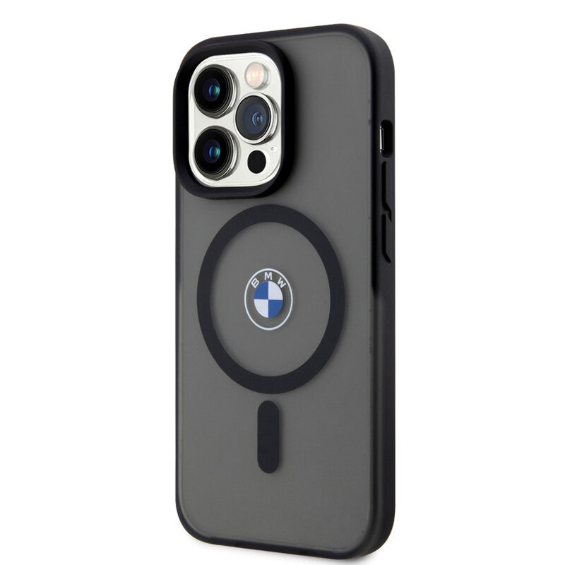 Husa BMW iPhone 15 Pro Hardcase IML Signature MagSafe, negru, BMHMP15LDSLK
