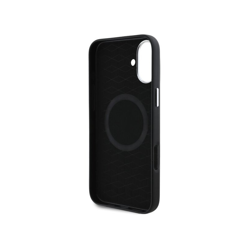 Husa BMW iPhone 16 Plus Leather M Smooth Full Wrapped Metal MagSafe, negru, BMHMP16M23PMWK