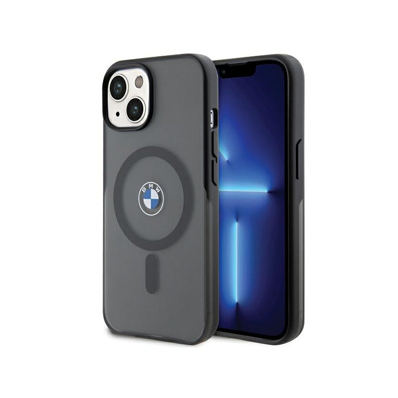 Husa BMW iPhone 15 Plus Hardcase IML Signature MagSafe, negru, BMHMP15MDSLK