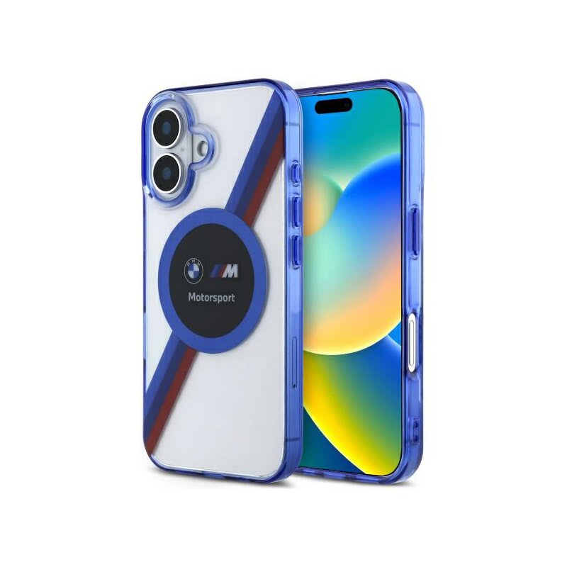 Husa BMW iPhone 16 Hardcase Motorsport IML Circle MagSafe, transparenta, BMHMP16L23HTPUT