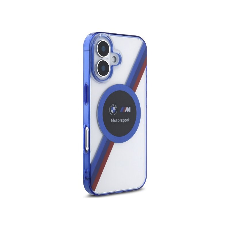 Husa BMW iPhone 16 Hardcase Motorsport IML Circle MagSafe, transparenta, BMHMP16L23HTPUT