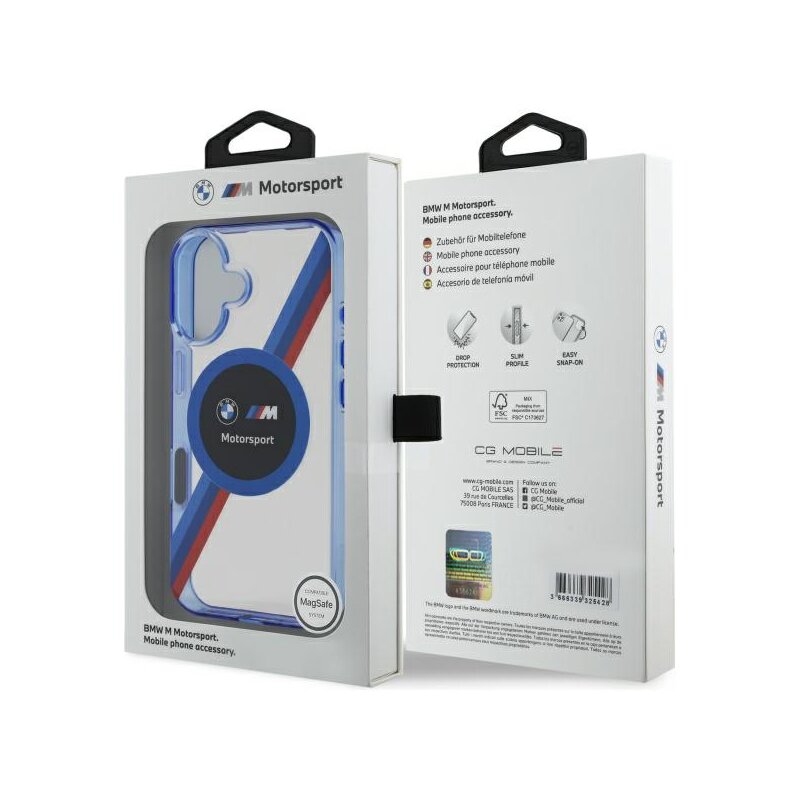 Husa BMW iPhone 16 Hardcase Motorsport IML Circle MagSafe, transparenta, BMHMP16L23HTPUT
