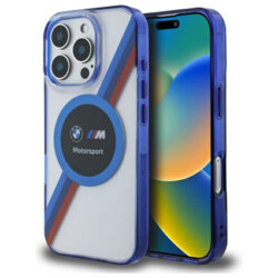 Husa BMW iPhone 16 Pro Max Hardcase Motorsport IML Circle MagSafe, transparenta, BMHMP16X23HTPUT