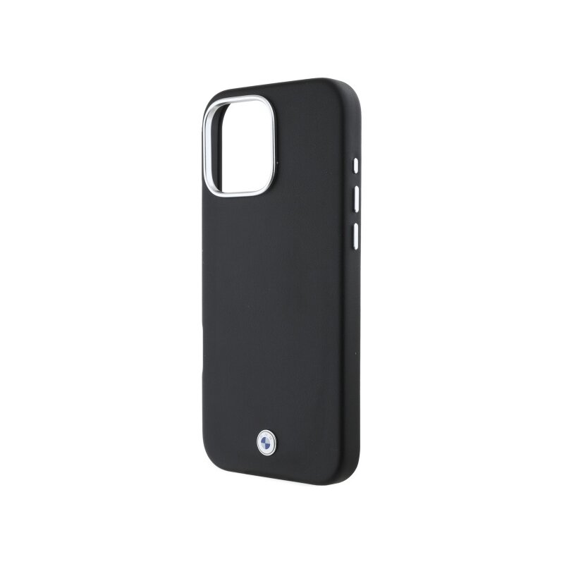 Husa BMW iPhone 16 Pro Max Leather Sign Full Wrapped Metal MagSafe, negru, BMHMP16X23PUFWK