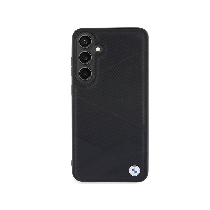 Husa BMW Samsung Galaxy S24 Plus Natural Signature Leather Crossing Lines Pattern, negru, BMHCS24M23RCGPK