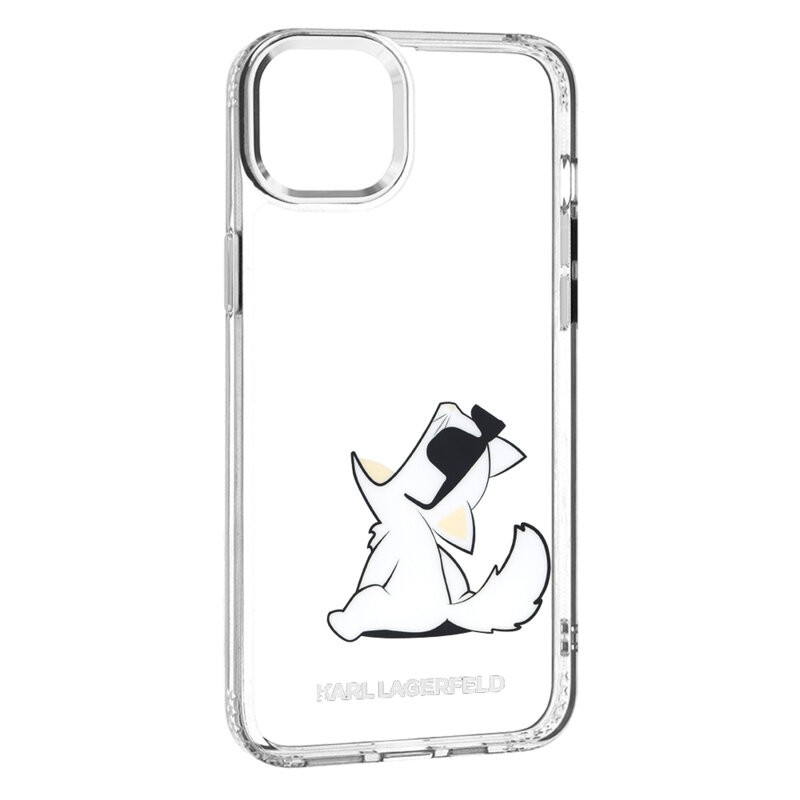 Husa iPhone 15 Plus Karl Lagerfeld Hardcase Transparent, Choupette Fun, KLHCP14MCFNRC