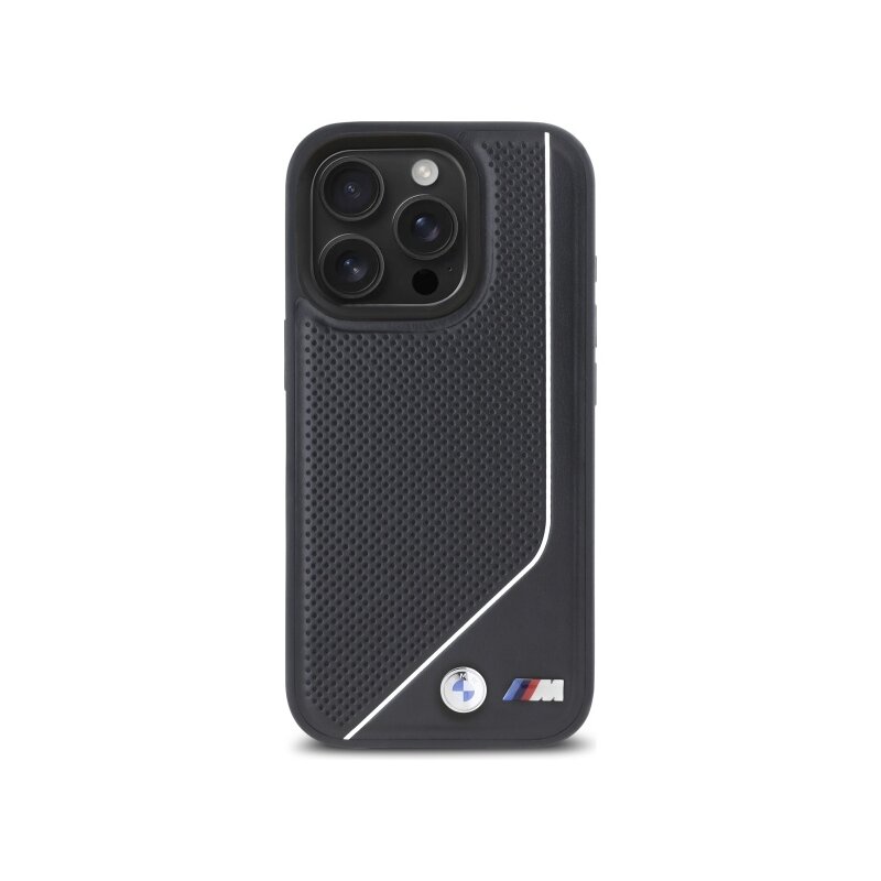 Husa BMW iPhone 16 Pro Max Hardcase M Perforated Twisted Line MagSafe, negru, BMHMP16X23PUCPK