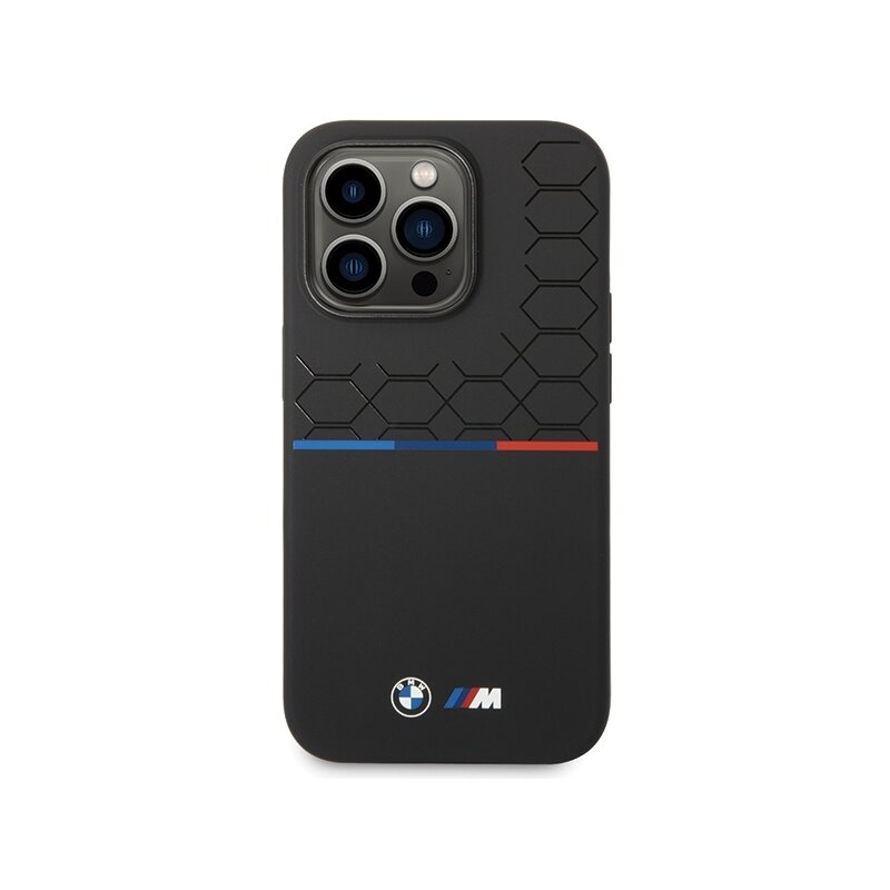 Husa BMW iPhone 15 Pro Max Silicone Pattern, negru, BMHCP15X22SMPK