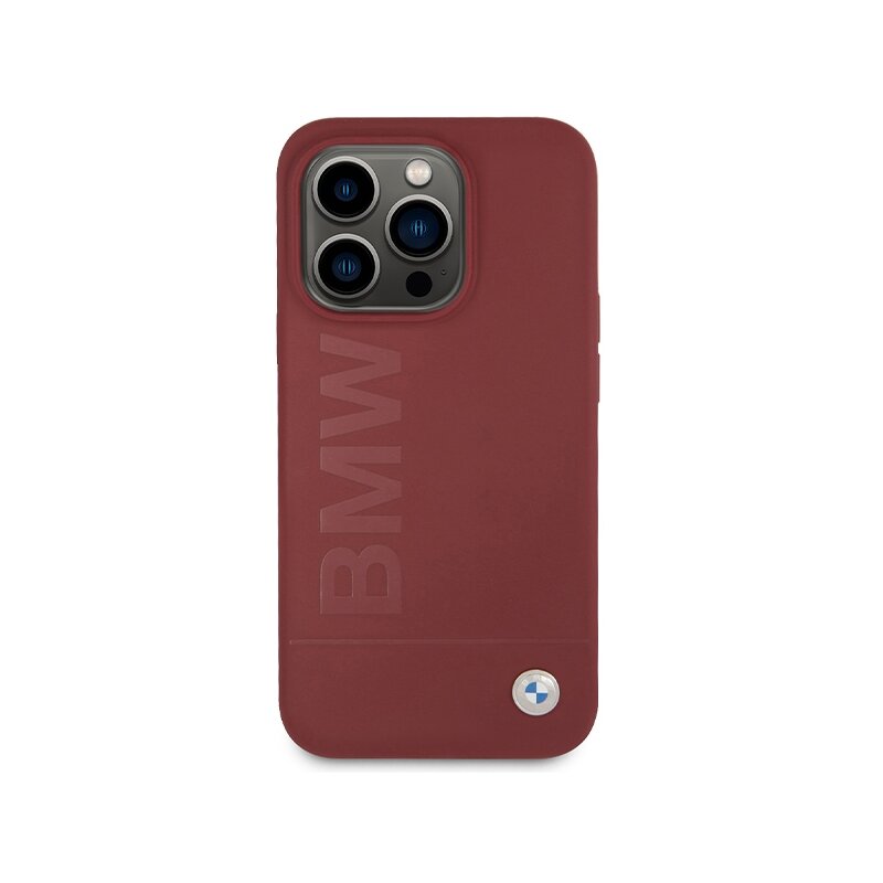 Husa BMW iPhone 15 Pro Hardcase Silicone Big Logo MagSafe, rosu, BMHMP15LSLBLRE