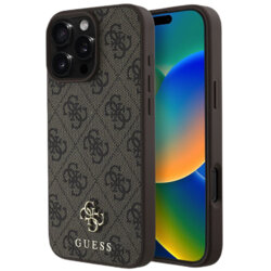 Husa originala Guess iPhone 16 Pro Max Hardcase 4G Classic MagSafe, maro, GUHMP16XP4SM4MW