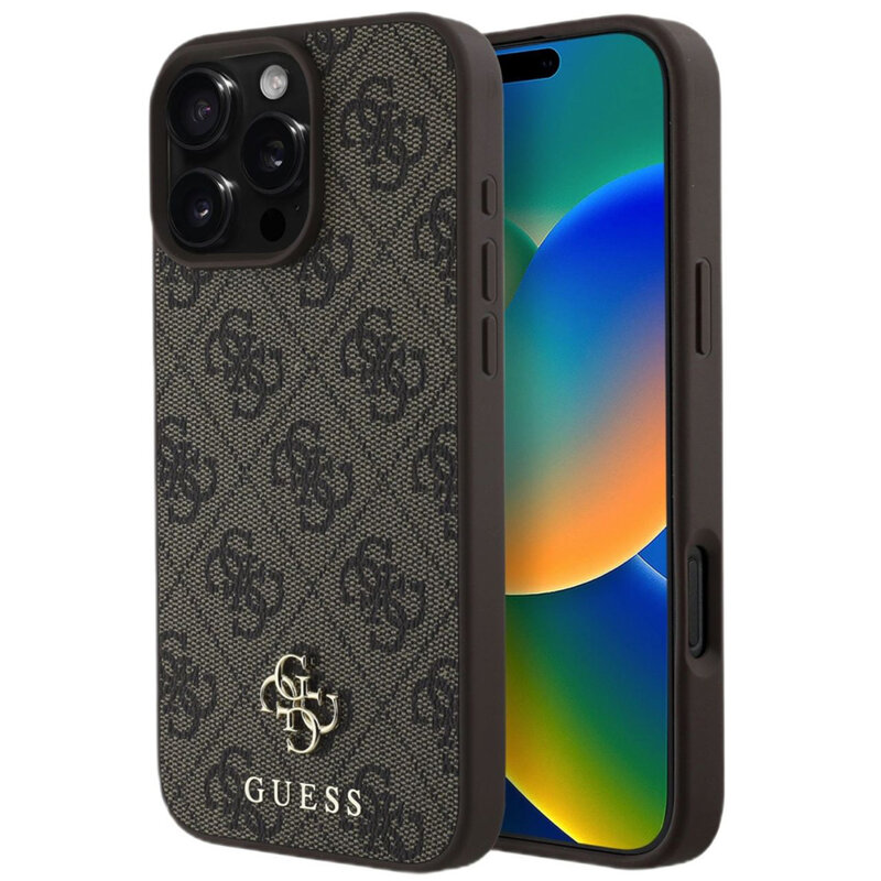 Husa originala Guess iPhone 16 Pro Max Hardcase 4G Classic MagSafe, maro, GUHMP16XP4SM4MW