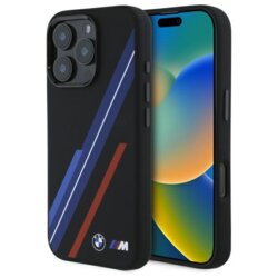 Husa BMW iPhone 16 Pro Max Silicone, negru, BMHMP16X23SSPK