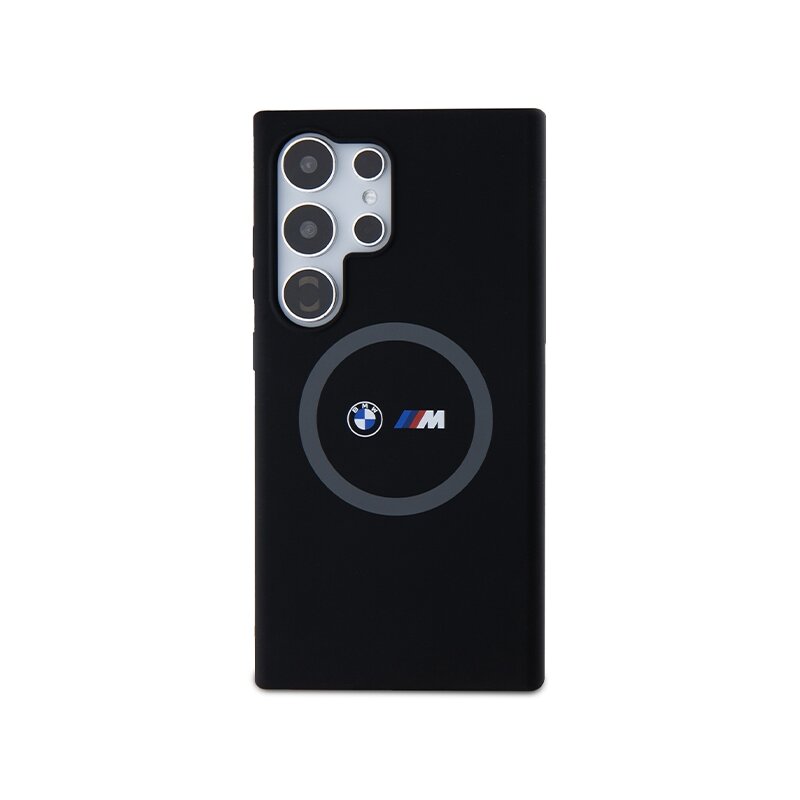Husa BMW Samsung Galaxy S24 Ultra Hardcase M Silicone Printed Ring MagSafe, negru, BMHMS24L23SROK