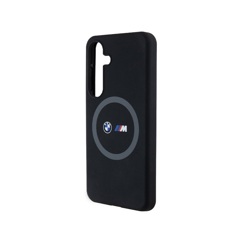 Husa BMW Samsung Galaxy S24 Hardcase M Silicone Printed Ring MagSafe, negru, BMHMS24S23SROK