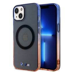 Husa BMW iPhone 15 Hardcase Gradient Bumper MagSafe, gri, BMHMP15SHTGE