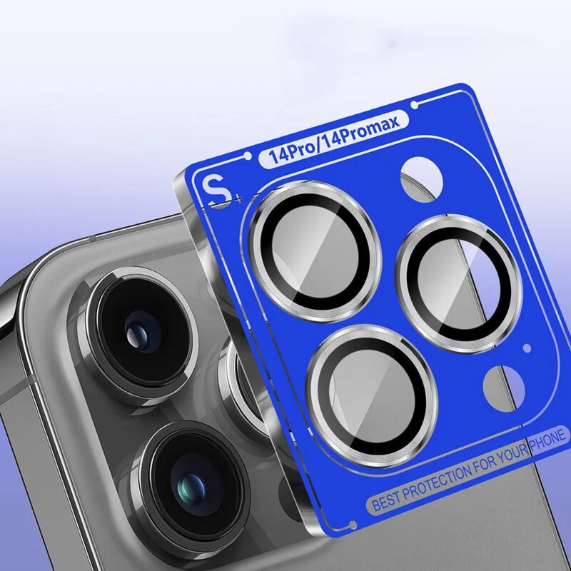 Folie sticla iPhone 14 Pro Camera Protector Lito S+, argintiu