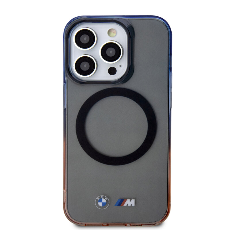Husa BMW iPhone 15 Pro Max Hardcase Gradient Bumper MagSafe, gri, BMHMP15XHTGE