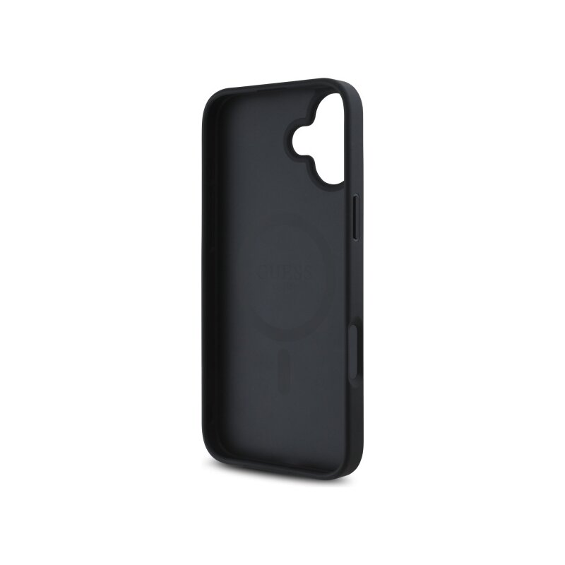 Husa originala Guess iPhone 16 Hardcase 4G Flower Print MagSafe, negru, GUHMP16SP4ROPEMCK