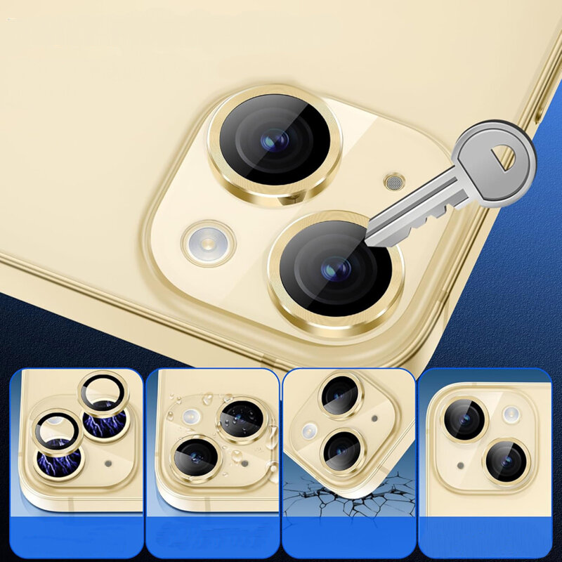 Folie sticla iPhone 14 Camera Protector Lito S+, galben