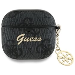 Husa Apple AirPods 4 Guess 4G Charm Collection, negru, GUA4G4GSMK