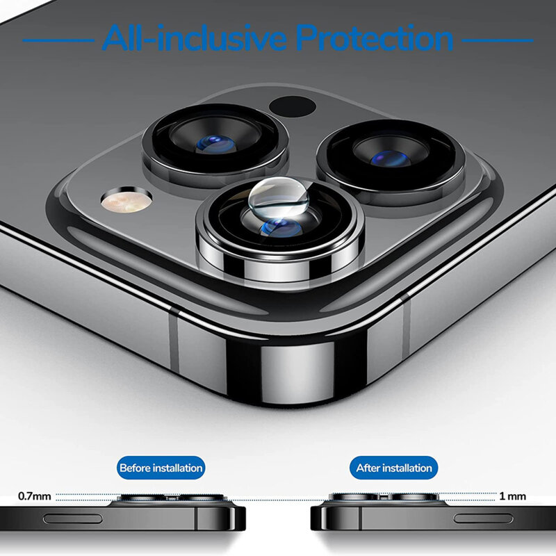 Folie sticla iPhone 14 Pro Camera Protector Lito S+, argintiu