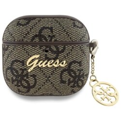 Husa Apple AirPods 4 Guess 4G Charm Collection, maro, GUA4G4GSMW