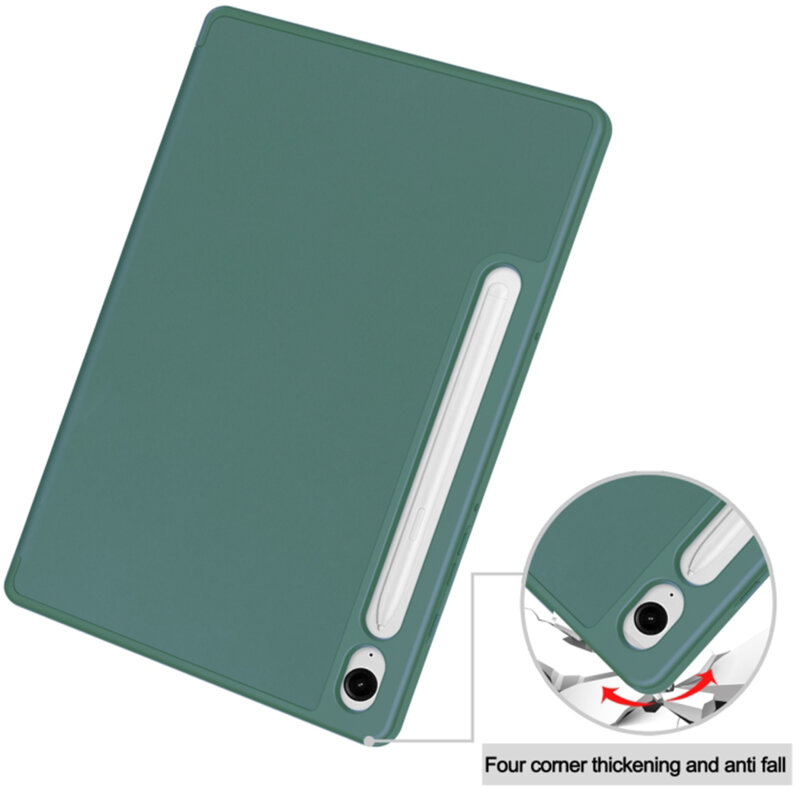 Husa Samsung Galaxy Tab S10 FE Techsuit Flex Trifold Pen, verde inchis