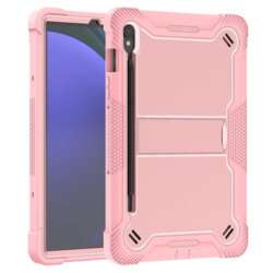 [Pachet 360°] Husa + folie sticla Samsung Galaxy Tab S9 FE Techsuit Rugged TabShell, roz