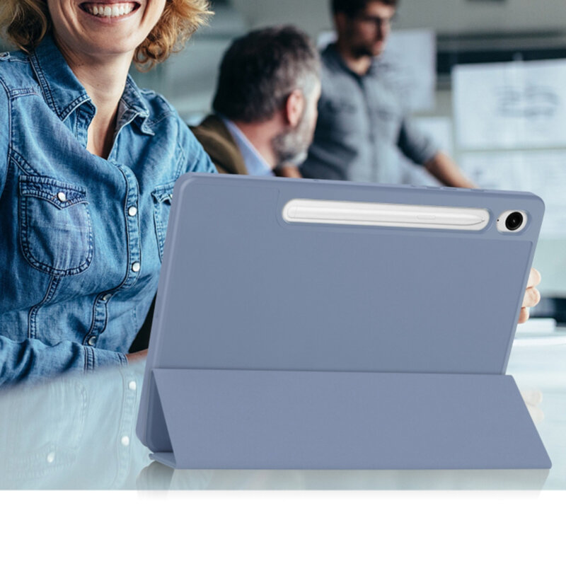 Husa Samsung Galaxy Tab S9 Techsuit Flex Trifold Pen, bleumarin