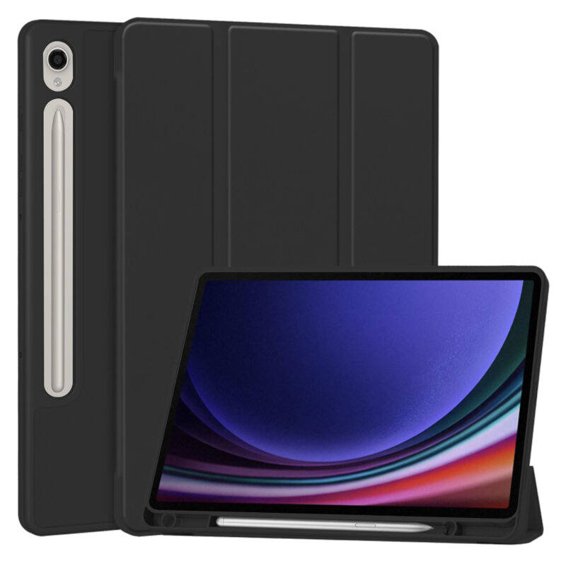 Husa Samsung Galaxy Tab S9 FE Techsuit Flex Trifold Pen, negru