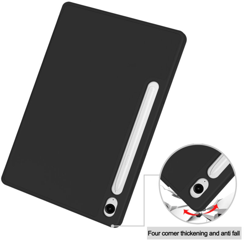 Husa Samsung Galaxy Tab S9 FE Techsuit Flex Trifold Pen, negru