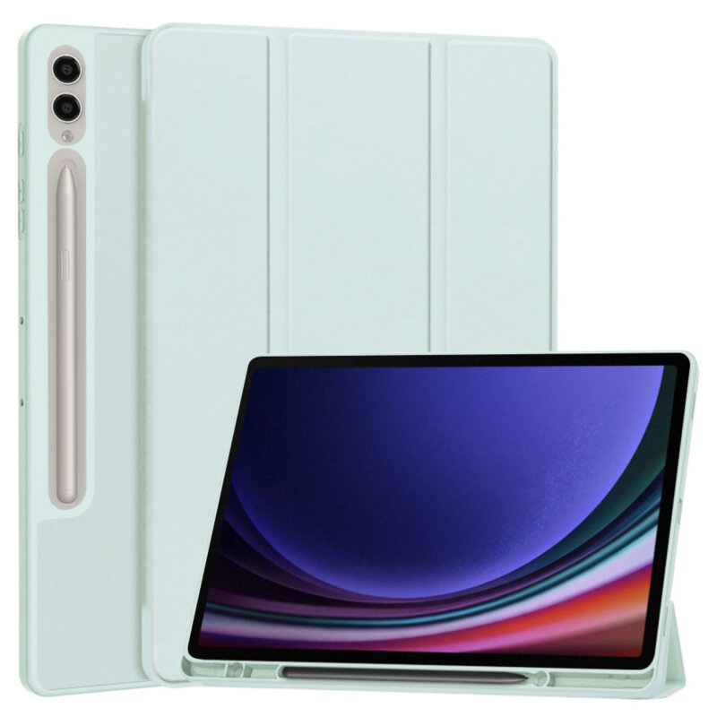 Husa Samsung Galaxy Tab S9 FE Plus Techsuit Flex Trifold Pen, bleu