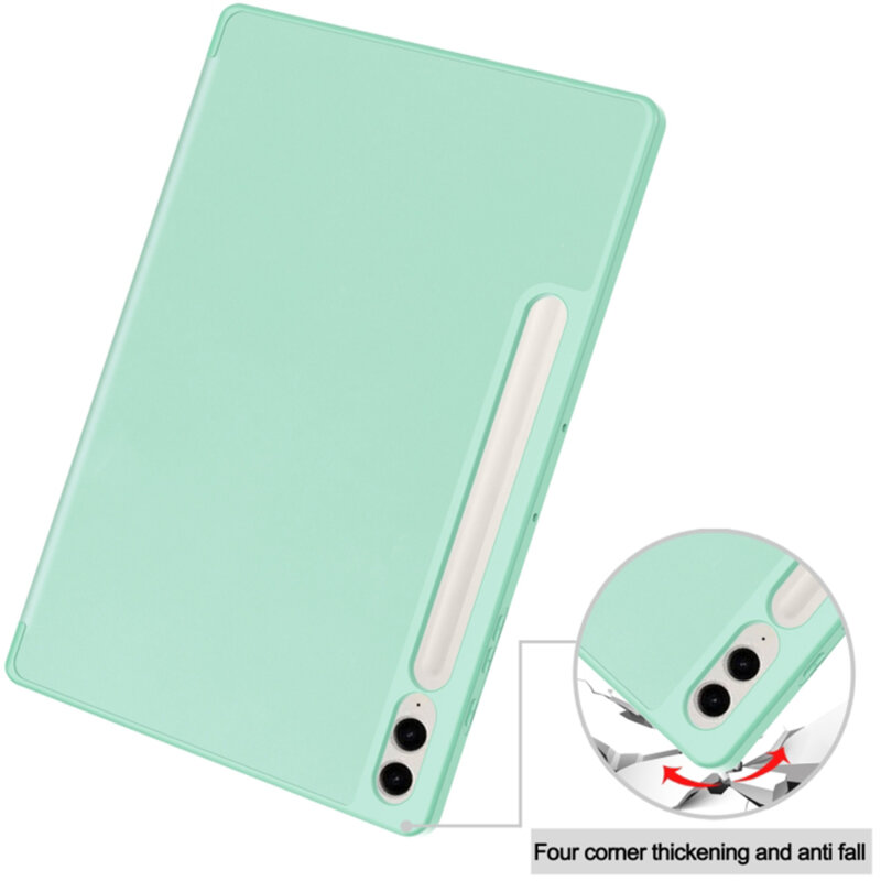 Husa Samsung Galaxy Tab S9 FE Plus Techsuit Flex Trifold Pen, negru