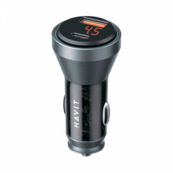 Incarcator auto bricheta Type-C, USB, 45W Havit CC2017, albastru