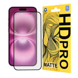 Folie sticla iPhone 16 Plus Lito HD Pro Matte, negru