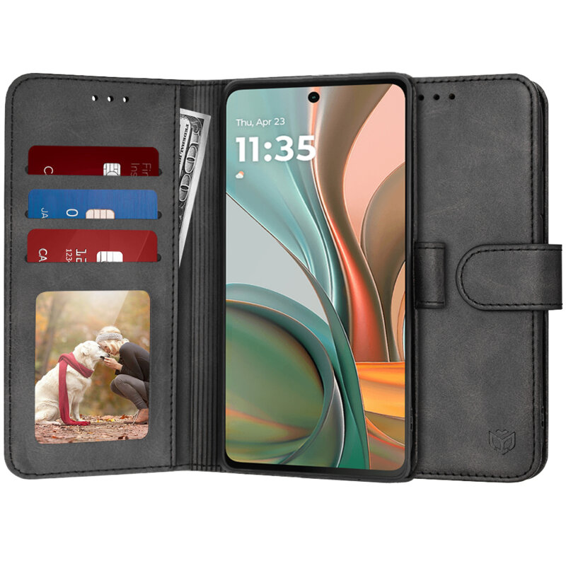 Husa 360 Motorola Moto G75 Techsuit Diary Book, negru