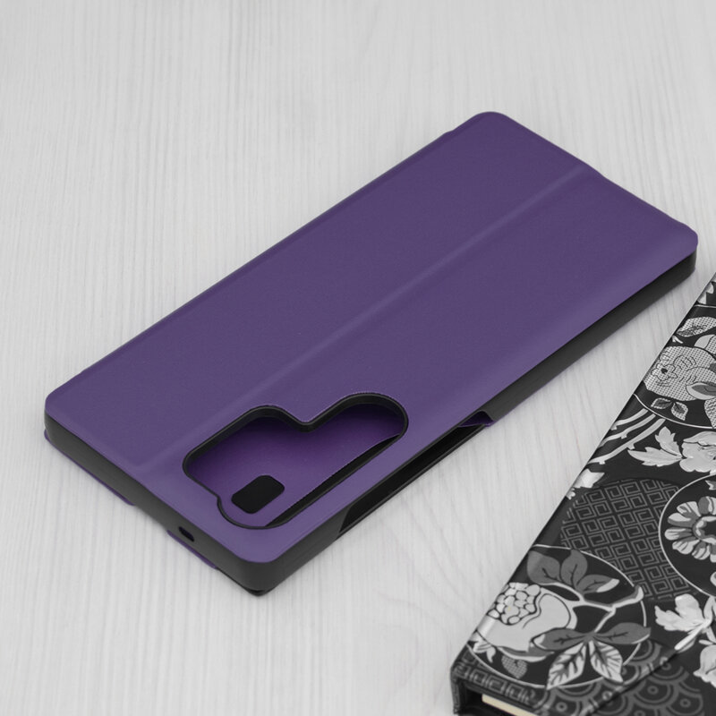Husa Samsung Galaxy S25 Ultra Eco Leather View flip tip carte, mov