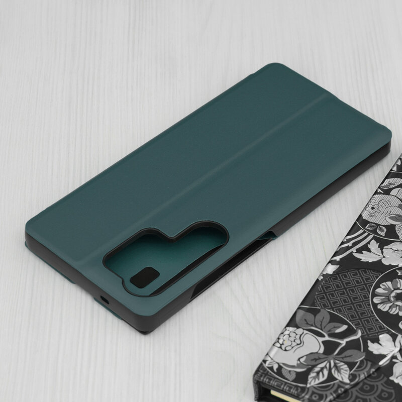 Husa Samsung Galaxy S25 Ultra Eco Leather View flip tip carte, verde
