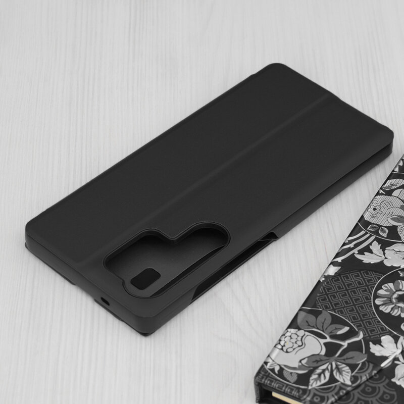 Husa Samsung Galaxy S25 Ultra Eco Leather View flip tip carte, negru