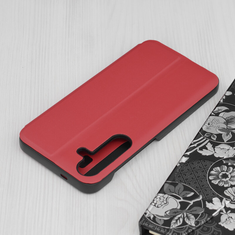 Husa Samsung Galaxy S25 Plus Eco Leather View flip tip carte, rosu