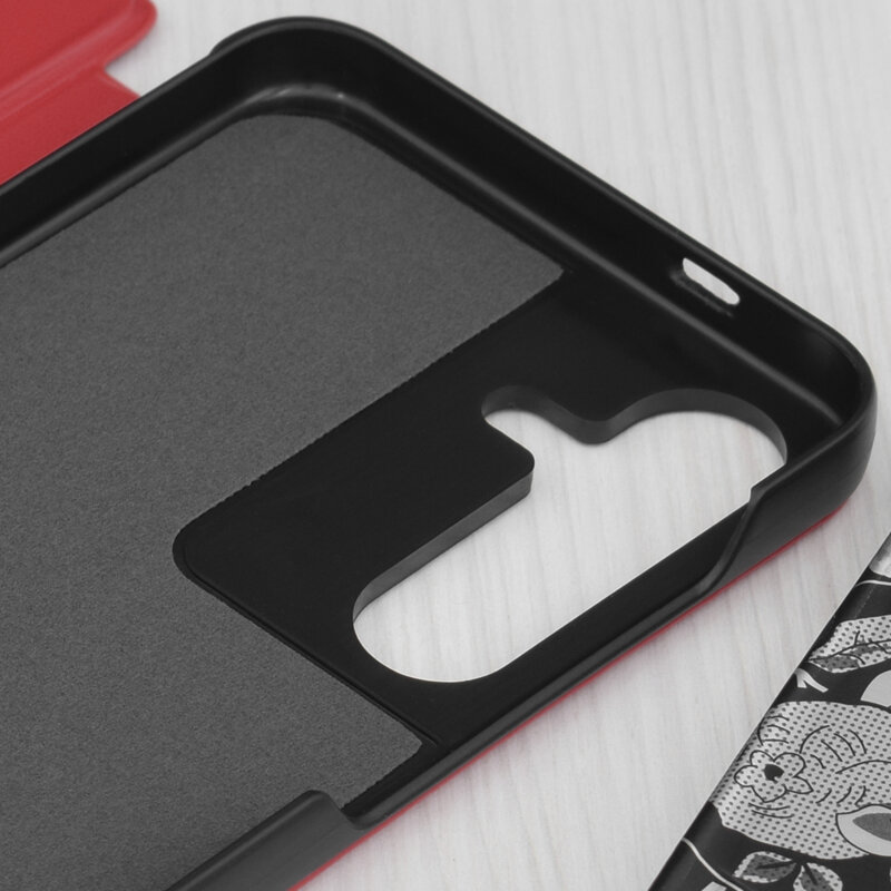 Husa Samsung Galaxy S25 Plus Eco Leather View flip tip carte, rosu