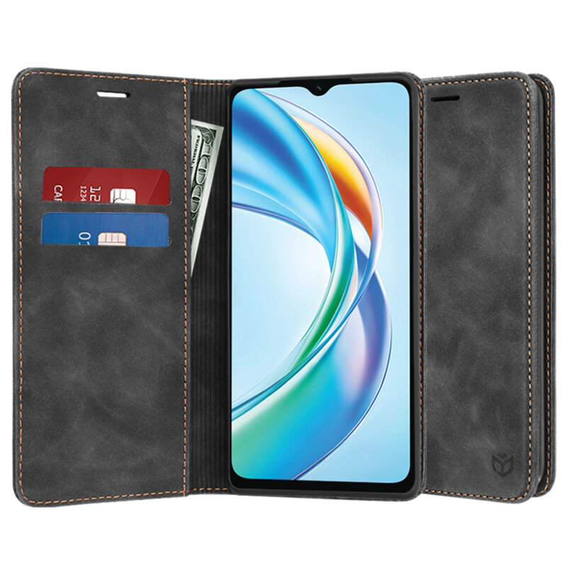 Husa piele Honor X5b Techsuit Confy Cover, negru