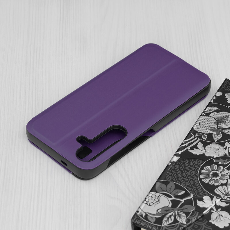 Husa Samsung Galaxy S25 Eco Leather View flip tip carte, mov