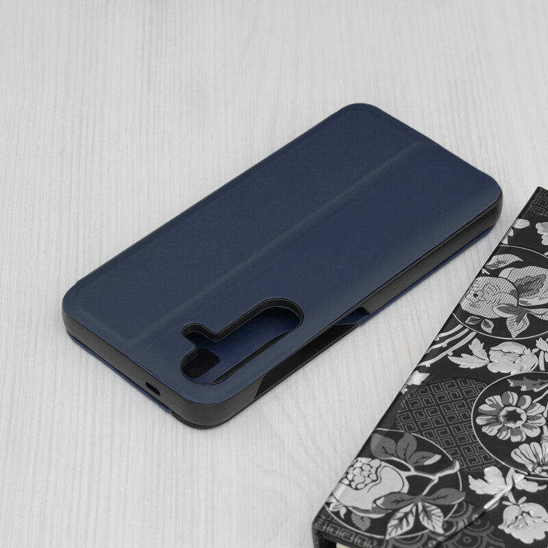 Husa Samsung Galaxy S25 Eco Leather View flip tip carte, albastru