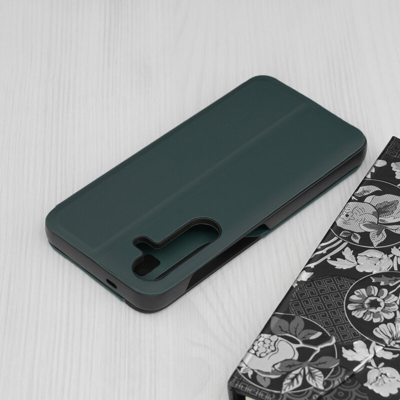 Husa Samsung Galaxy S25 Eco Leather View flip tip carte, verde